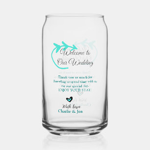Vaso Con Forma De Lata Boda Destino celebración de viaje bienvenido