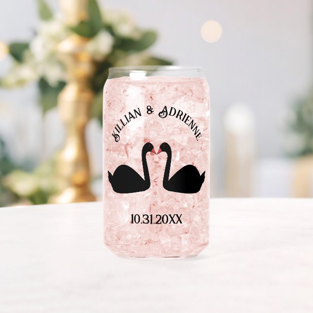 Vaso Con Forma De Lata Boda gótico besando a Personalizado de cisnes negr (Insitu (Boda))