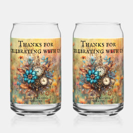 Vaso Con Forma De Lata Boda personalizada Floral Steampunk