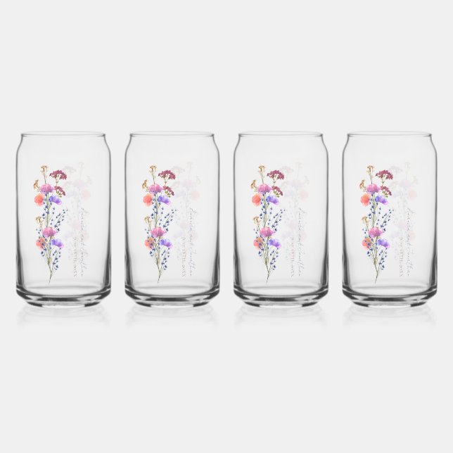Vaso Con Forma De Lata Boda rústico beige acrílico floral (Anverso)