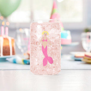 Vaso Con Forma De Lata Bonito Fantasía rosa Mermaid