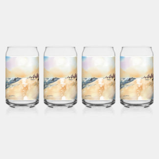 Vaso Con Forma De Lata Bonito lado del mar en pintura al óleo