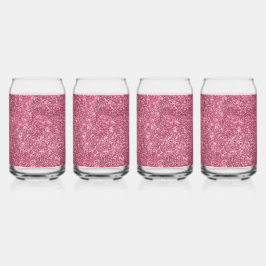 Vaso Con Forma De Lata Bonito Sparkle Pink Faux Purpurina