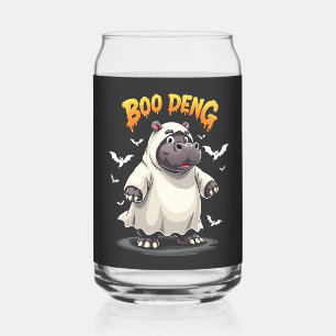 Vaso Con Forma De Lata Boo Deng Ghost Baby Pygmy Hippo Moo Deng Halloween