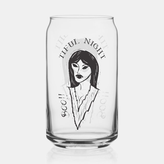 Vaso Con Forma De Lata ¡Boo! Tiful Night bruja de Halloween (Anverso)