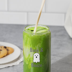 Vaso Con Forma De Lata Boos y Booze Halloween