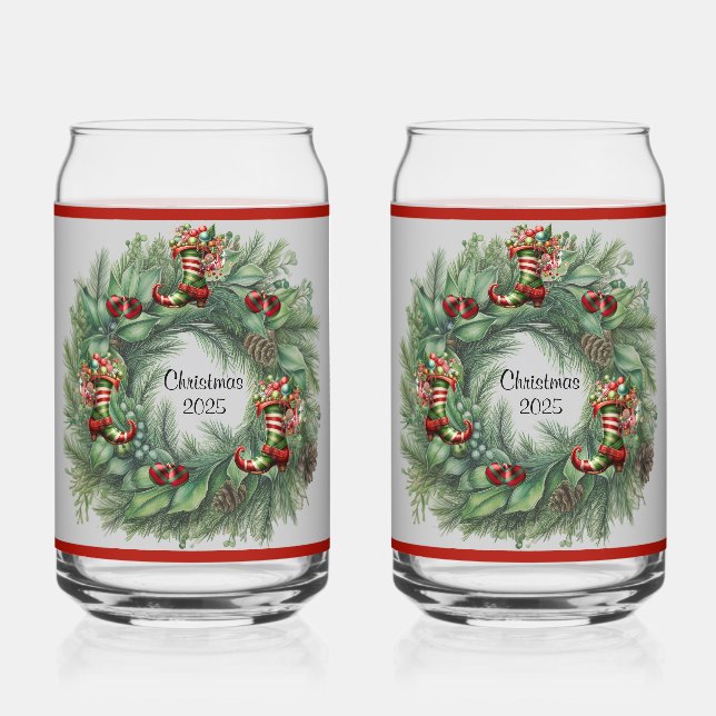 Vaso Con Forma De Lata Boot Wreath Soda Glass (Anverso)