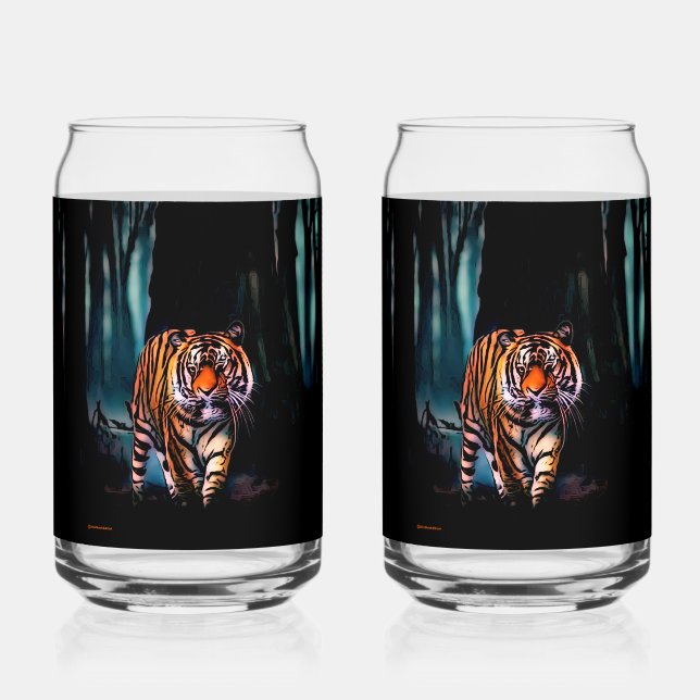 Vaso Con Forma De Lata Bosque oscuro del tigre brillante (Anverso)