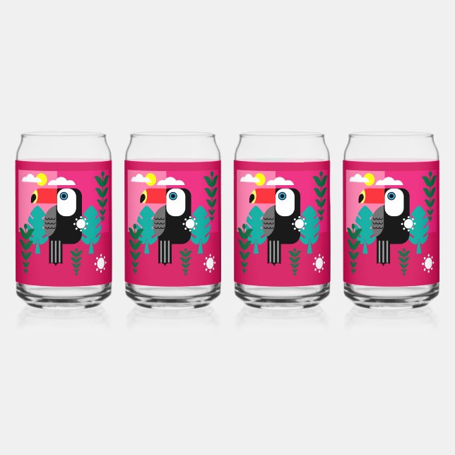 Vaso Con Forma De Lata Bosque tropical tropical Toucan (Anverso)