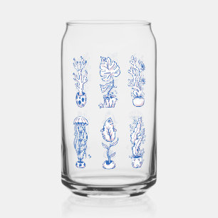 Vaso Con Forma De Lata Botánicas Oceánicas Surrealistas