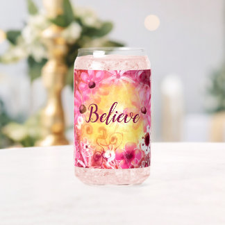 Vaso Con Forma De Lata Botánico Boho Floral Caprichoso Arte Cree