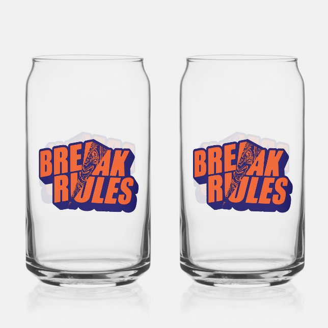 Vaso Con Forma De Lata "Break The Rules" Edgy Rebel Quote (Anverso)
