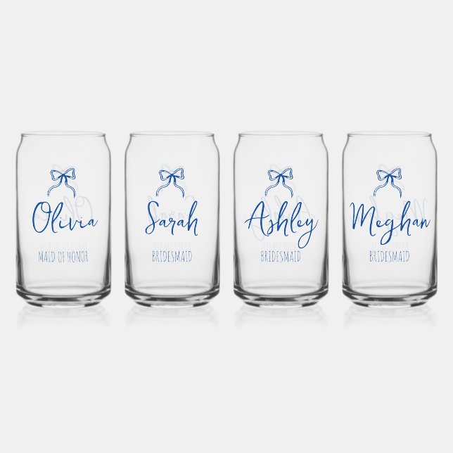 Vaso Con Forma De Lata Bridal Party bridesmaid nombre de costumbre de arc (Anverso)