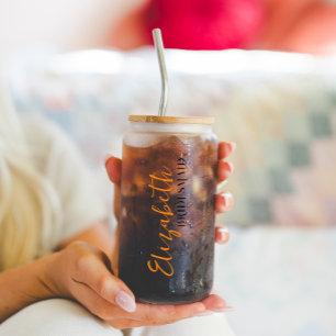 Vaso Con Forma De Lata Bride Squad   Fiesta de Novias en Monograma