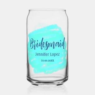 Vaso Con Forma De Lata Bridesmaid color de agua verde azul añadir nombre 