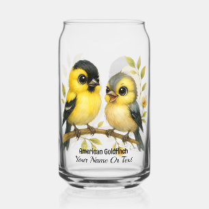 Vaso Con Forma De Lata Brillante vidrio Goldfinch