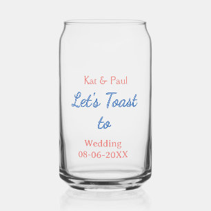 Vaso Con Forma De Lata Brindemos por la boda nombre fecha simple pareja