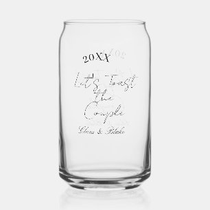 Vaso Con Forma De Lata Brindemos por la pareja compromiso fiesta de boda 