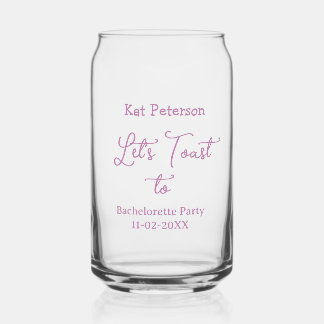 Vaso Con Forma De Lata Brindemos por NOMBRE DE DESPEDIDA DE SOLTERA FECHA