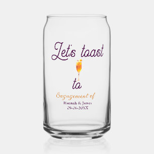 Vaso Con Forma De Lata Brindemos por nombre de la fiesta de compromiso fe