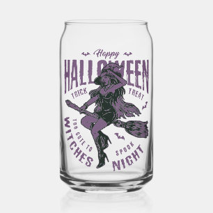 Vaso Con Forma De Lata Bruja de Halloween en Vidrio Nocturno – “Demasiado