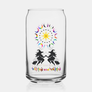 Vaso Con Forma De Lata Brujas Gordas y Lunas Raras