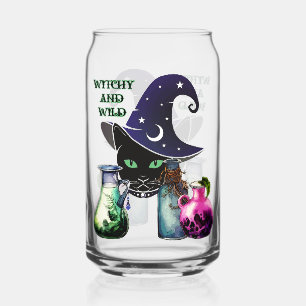 Vaso Con Forma De Lata Brujería Y Salvaje - Gato Negro De Halloween Y Poc