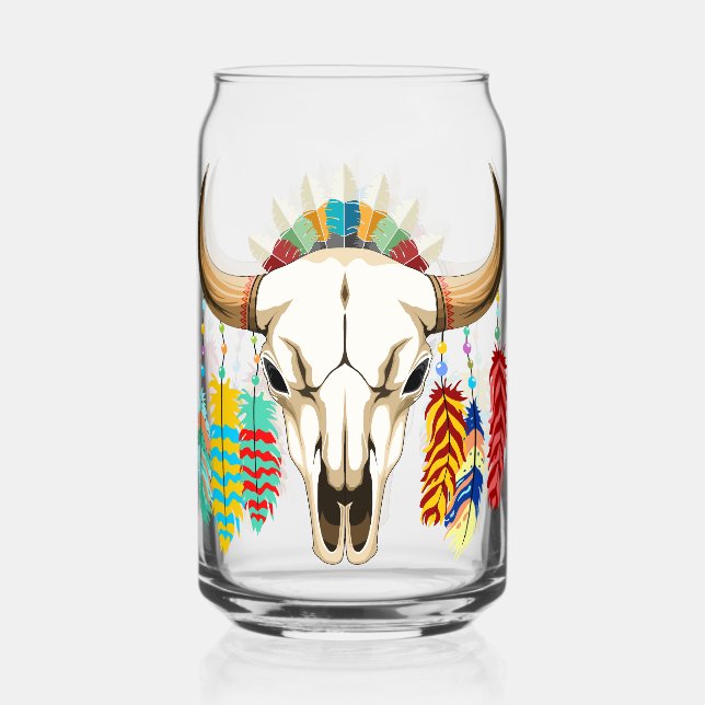 Vaso Con Forma De Lata Buffalo Skull Native American Emblem (Anverso)