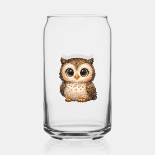 Vaso Con Forma De Lata Búho Lindo Esponjoso Ojos Grandes Arte Digital Car