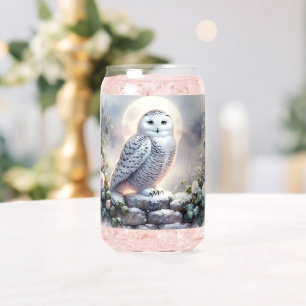 Vaso Con Forma De Lata Búho Nival en Jardín Invernal Iluminado por la Lun