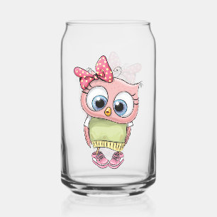 Vaso Con Forma De Lata Búho Puede Vidrio