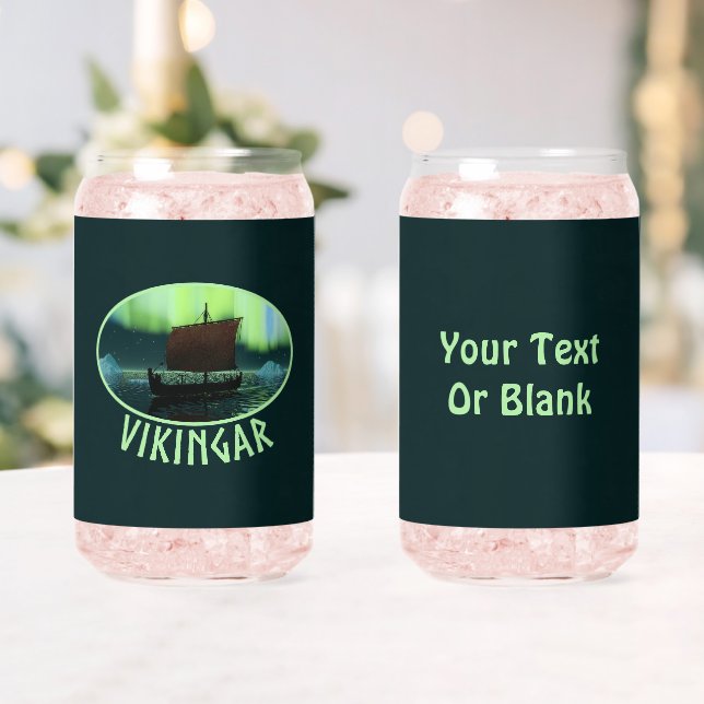 Vaso Con Forma De Lata Buque Viking Y Luces Del Norte (Insitu (Boda))