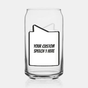 Vaso Con Forma De Lata Burbujas de discurso de texto de personalizado
