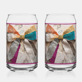 Vaso Con Forma De Lata Burgandy Bow Soda Glass