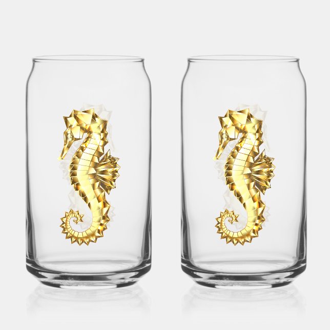 Vaso Con Forma De Lata Caballo marino polígono de oro (Anverso)
