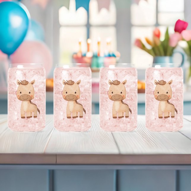 Vaso Con Forma De Lata Caballo Marrón Lindo (Insitu (Baby Shower))