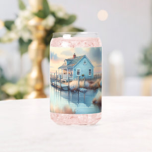 Vaso Con Forma De Lata Cabaña Costera en Sunrise Marsh