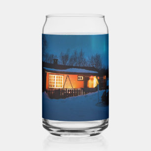 Vaso Con Forma De Lata Cabañas Rústicas del Bosque y Fotos de Naturaleza
