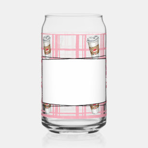 Vaso Con Forma De Lata Cacao caliente a cuadros y menta