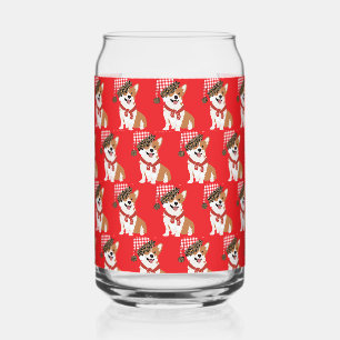 Vaso Con Forma De Lata Cachorro adorable de vacaciones con sombrero de Sa