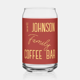 Vaso Con Forma De Lata Café con nombre familiar personalizado