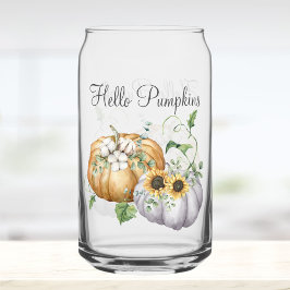Vaso Con Forma De Lata Caída Calabaza de otoño Flor de girasol y de algod