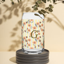 Vaso Con Forma De Lata Caída de Cottagecore Bandas Florales Personalizado