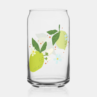 Vaso Con Forma De Lata Cajas para beber vidrio con diseño limón/limón