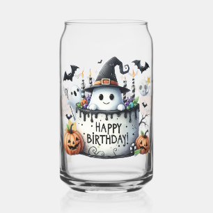 Vaso Con Forma De Lata Calabaza de vidrio con fantasma durmiendo acogedor
