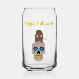 Vaso Con Forma De Lata Calavera gótica y Personalizado de Rat Halloween