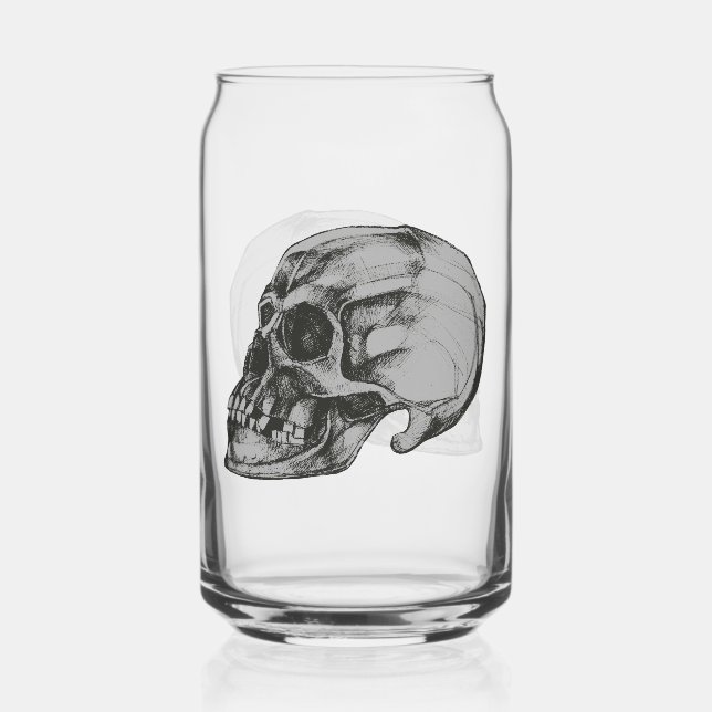 Vaso Con Forma De Lata Calavera y huesos (Anverso)