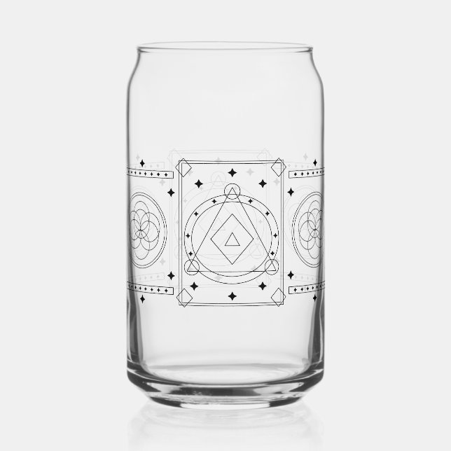 Vaso Con Forma De Lata Calcular la Geometría Sagrada Envoltura de vidrio  (Anverso)