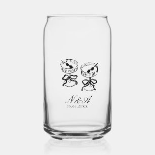 Vaso Con Forma De Lata Caligrafía moderna Boda blanco y negro