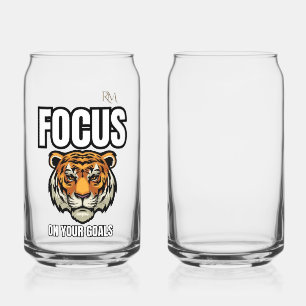 Vaso Con Forma De Lata Camiseta Tigre de Enfoque en Tus Metas Motivacio